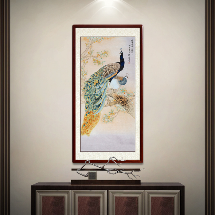 玄关画尺寸多少最合理_玄关挂孔雀图好么_民间风水家居挂画风水