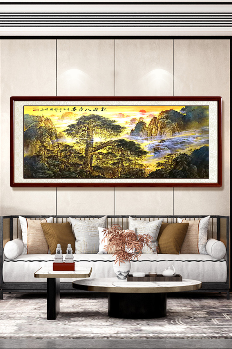 千里江山图风水画_风水山水画客厅_守家山水画