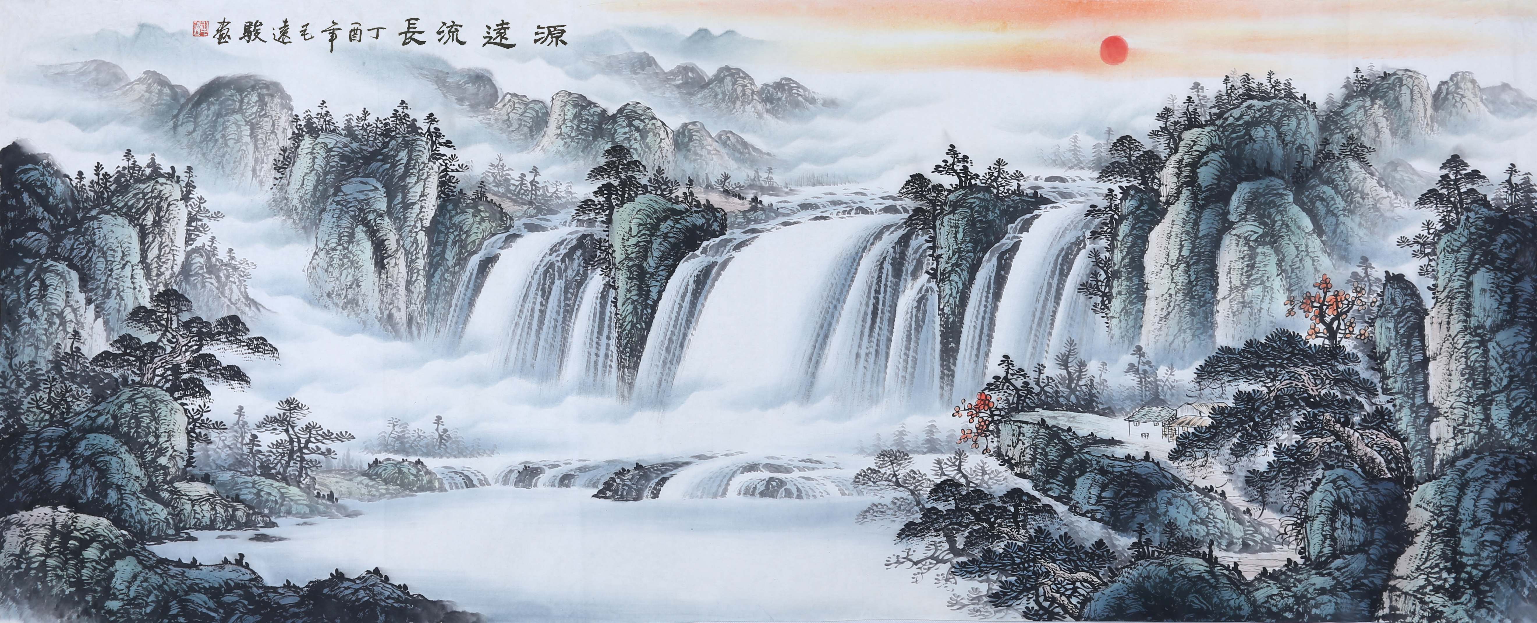 风水山水画客厅_守家山水画_千里江山图风水画