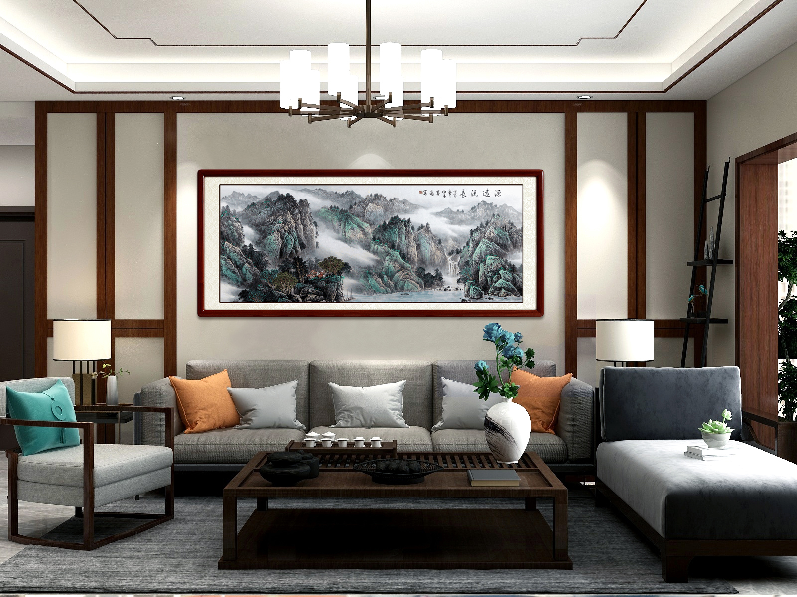 风水山水画客厅_客厅山水画风水布局_提升家居品味装饰画