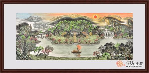 山水画客厅挂画推荐_客厅挂山水画风水_理性风水挂画选择风水学