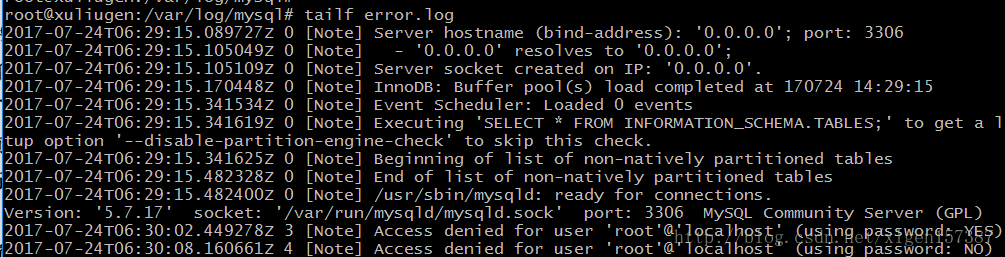 mysql日志文件分类_数据库MySQL错误日志_错误日志